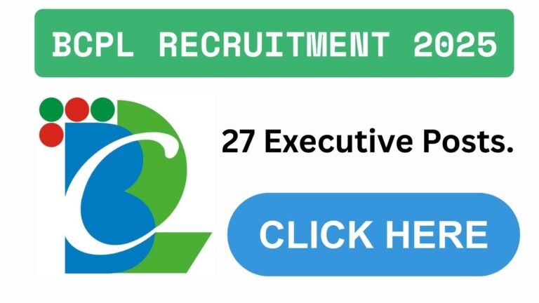 BCPL Executive Recruitment 2025 Notification