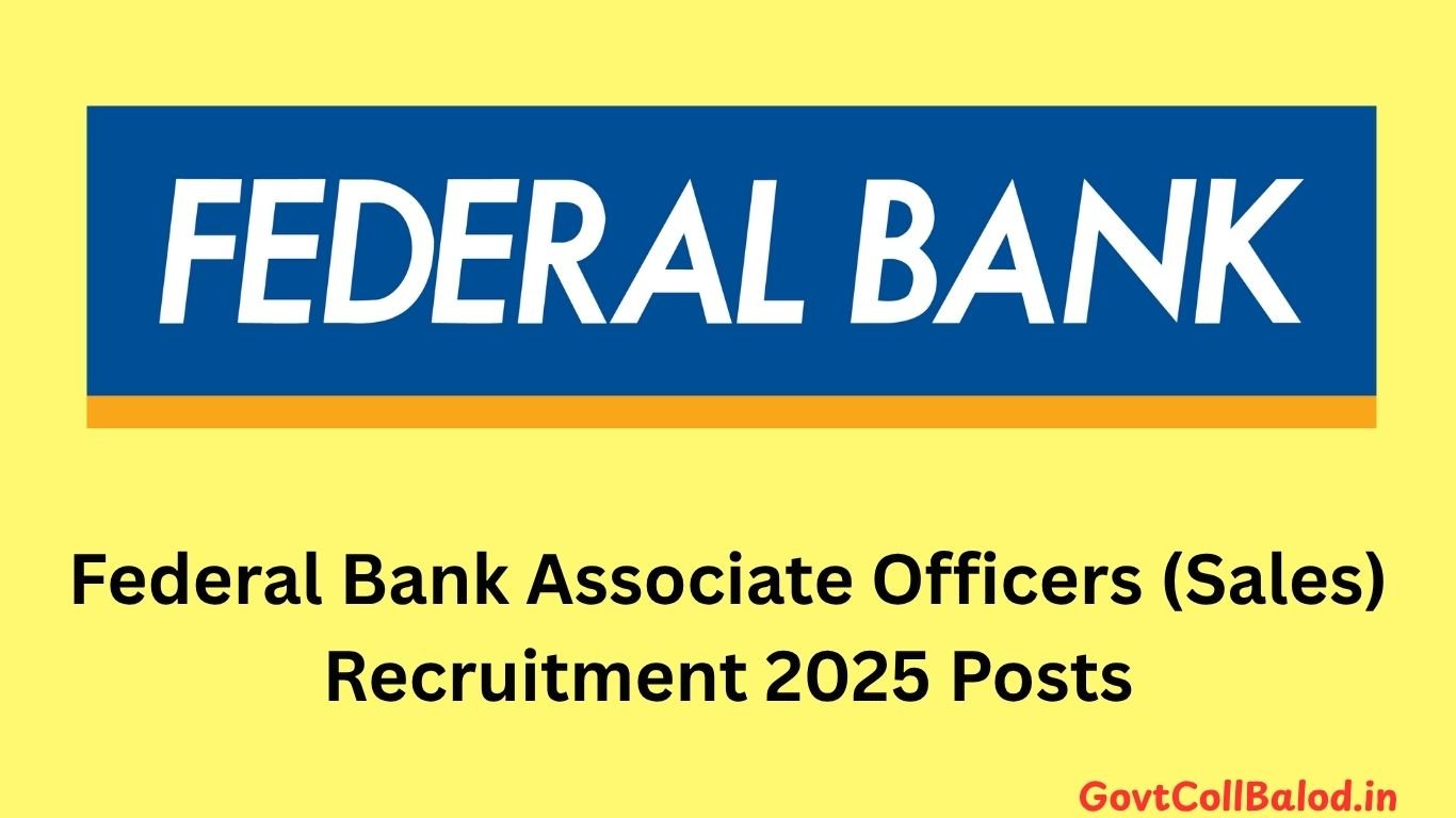 Federal Bank Associate Officers (Sales) Recruitment 2025 Posts